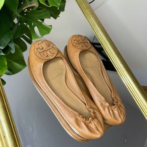Tory Burch, Tan/Brown, Minnie travel ballet flats